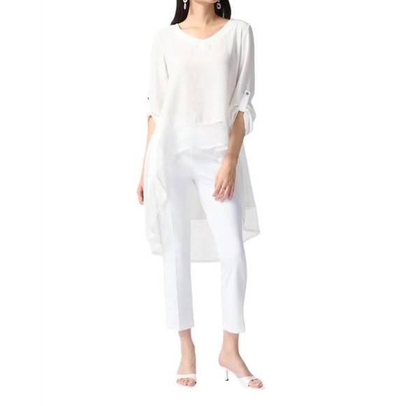NEW JOSEPH RIBKOFF high low flare top in white - Picture 1 of 3